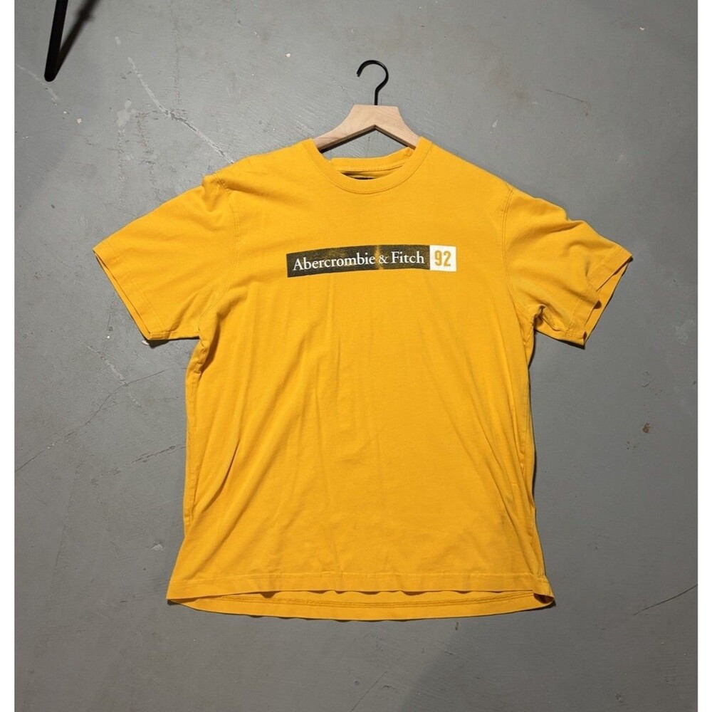 Y2K Abercrombie Fitch Shirt Men XL Graphic Yellow Cotton Vintage